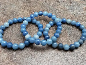 Count of 5 Blue Aventurine Bracelets, 7 inch