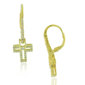 Cross Charm Drop Earrings