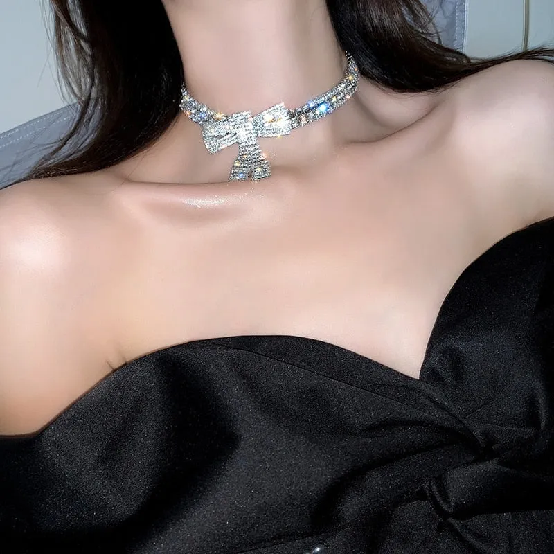 Crystal Bow Necklace