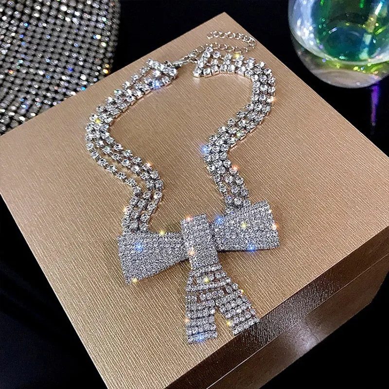 Crystal Bow Necklace