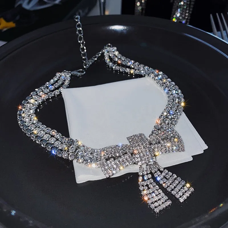 Crystal Bow Necklace