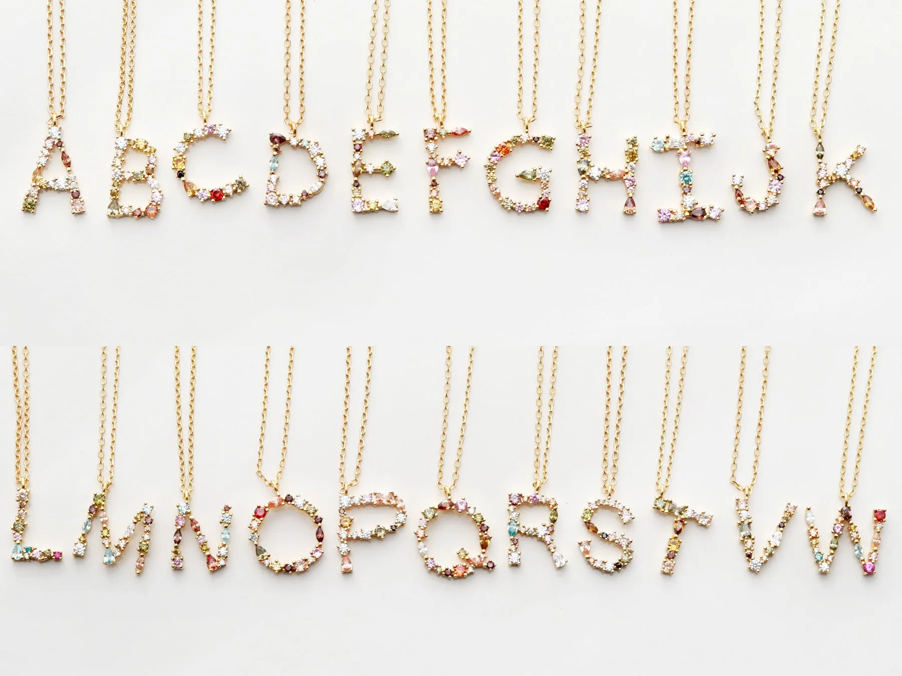 Crystal Initial Necklace