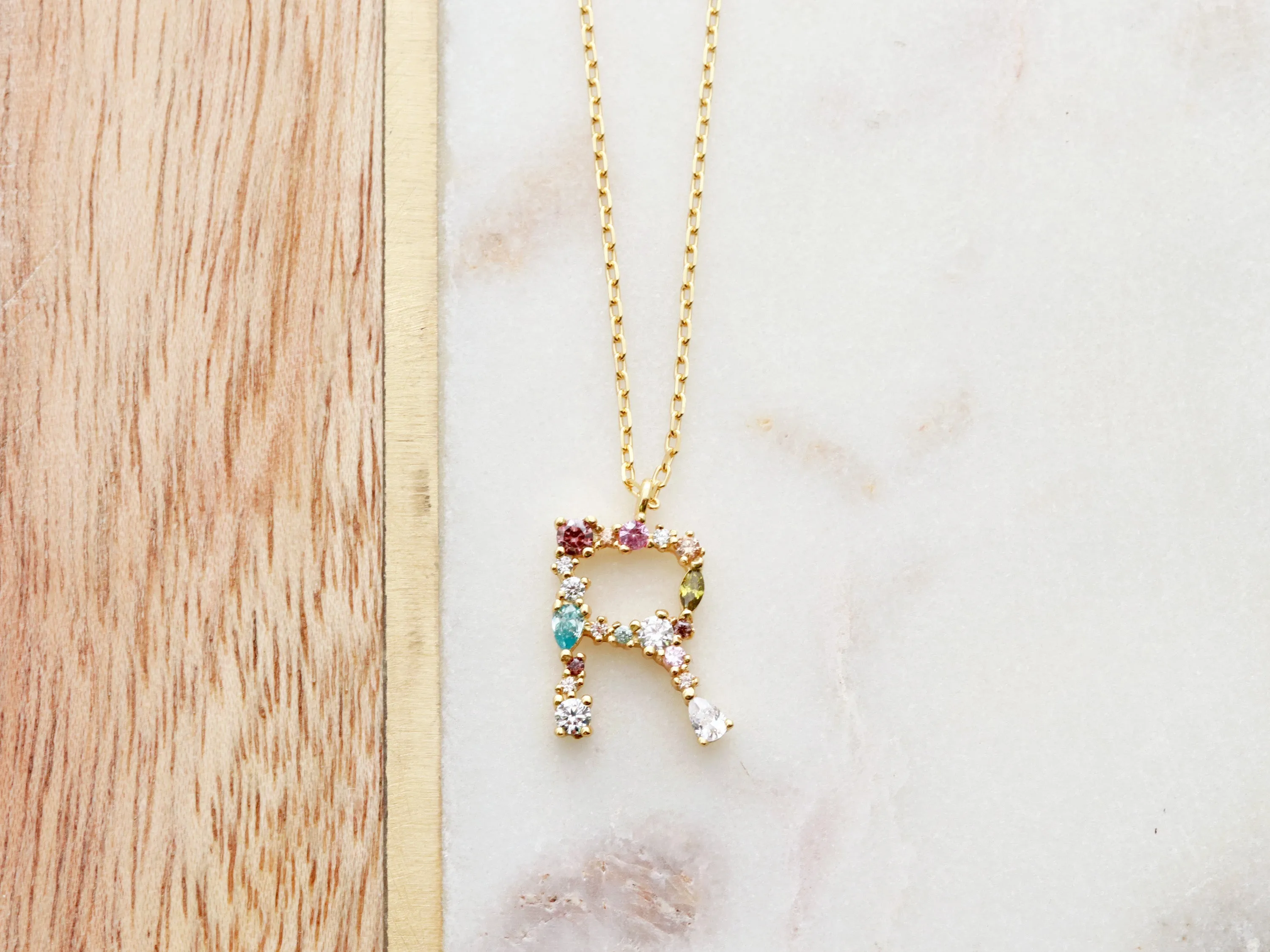 Crystal Initial Necklace