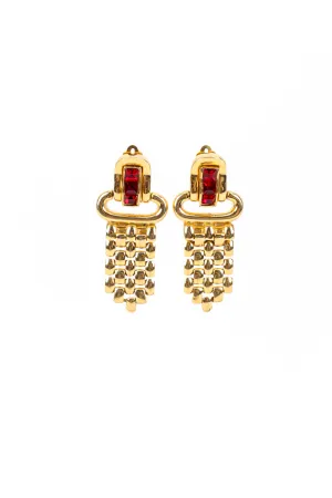 Crystal Panther Chain Drop Earrings