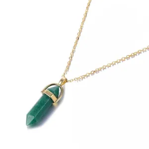 Crystal Raw Stone Healing Necklace in Solid Copper, Crystal
