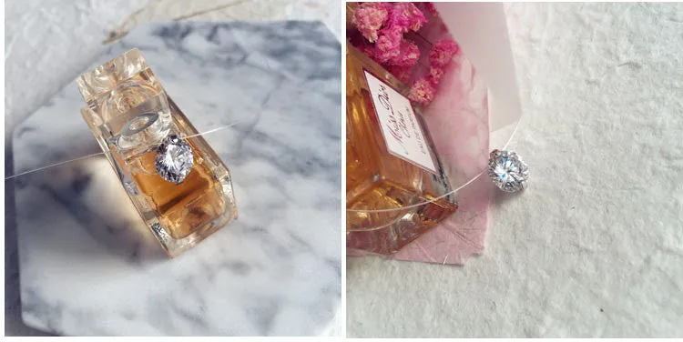 Crystal Zircon Charm Pendant Necklace