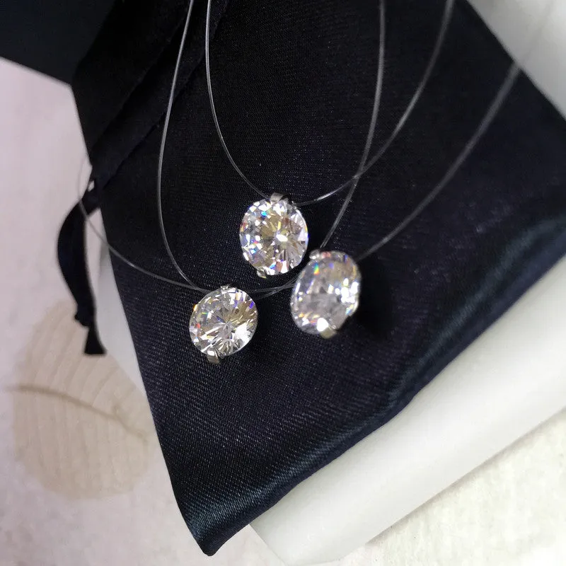 Crystal Zircon Charm Pendant Necklace