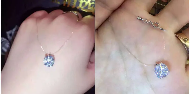 Crystal Zircon Charm Pendant Necklace