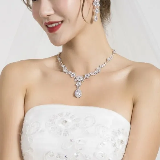 Cubic Zirconia Wedding Jewelry Sets Necklaces For Girls