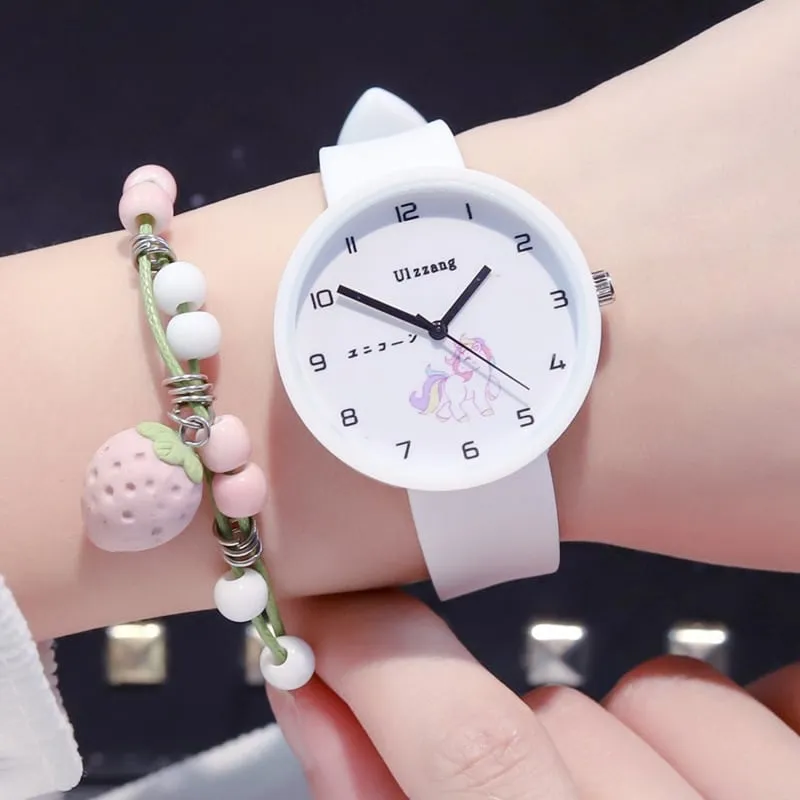 Cute UnicornPatterned Quartz Wristwatches