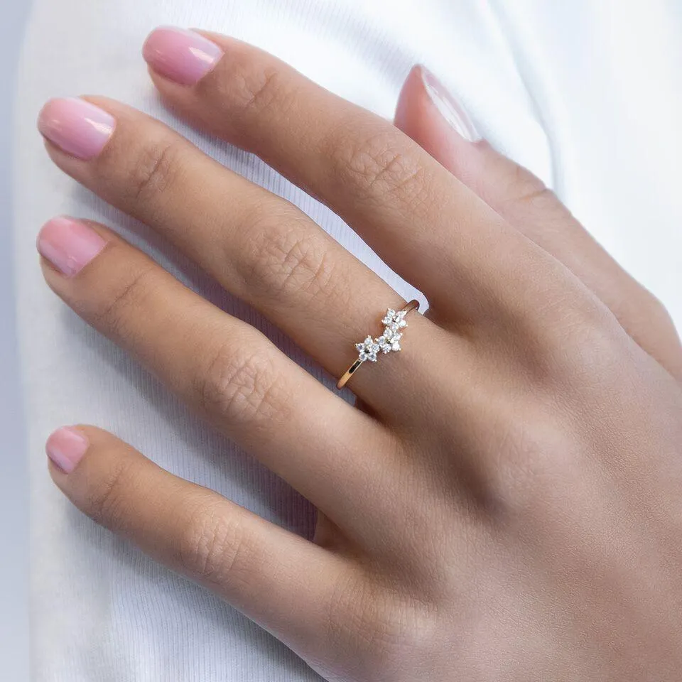 CZ Flower Cluster Ring
