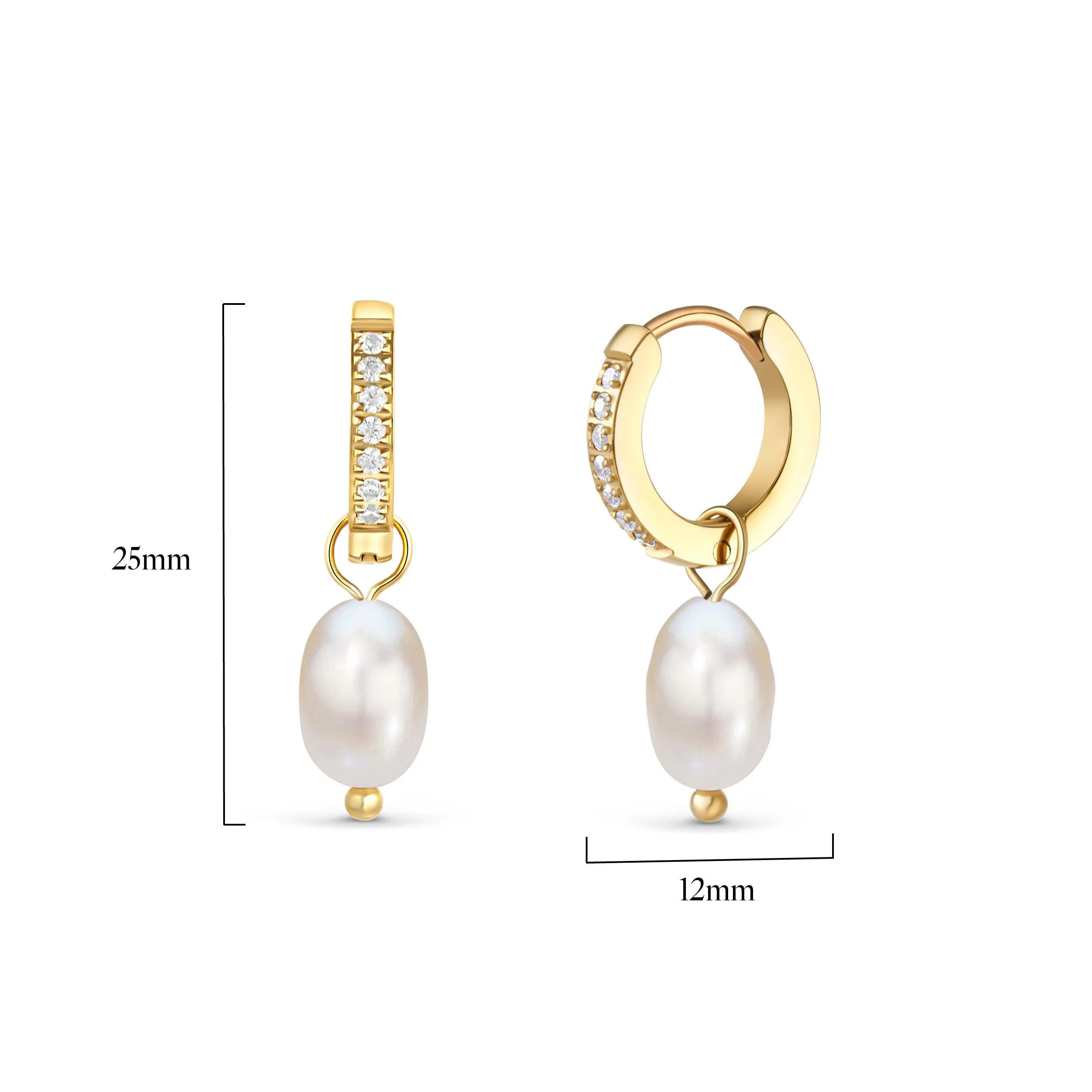 Dainty Pearl Earrings - 18K Gold Vermeil
