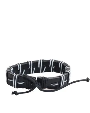 Dalu Multi Wrap Rope Braided  White and Black Leather