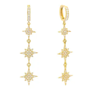 Dangling Starburst Huggie Earring