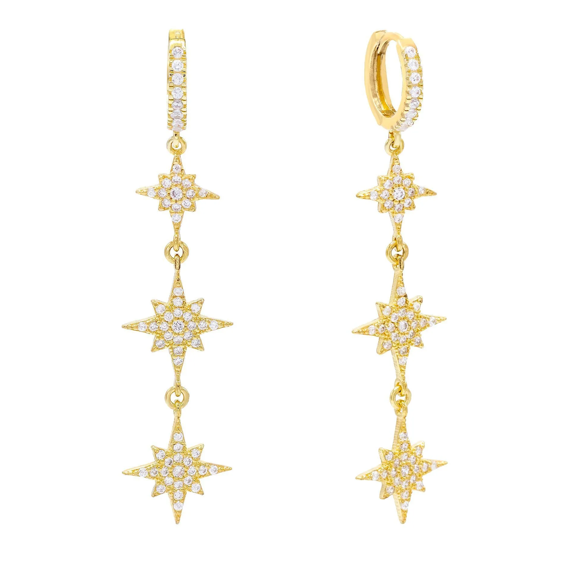 Dangling Starburst Huggie Earring