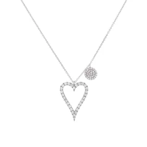 Deep Heart Open Diamond Necklace 14K
