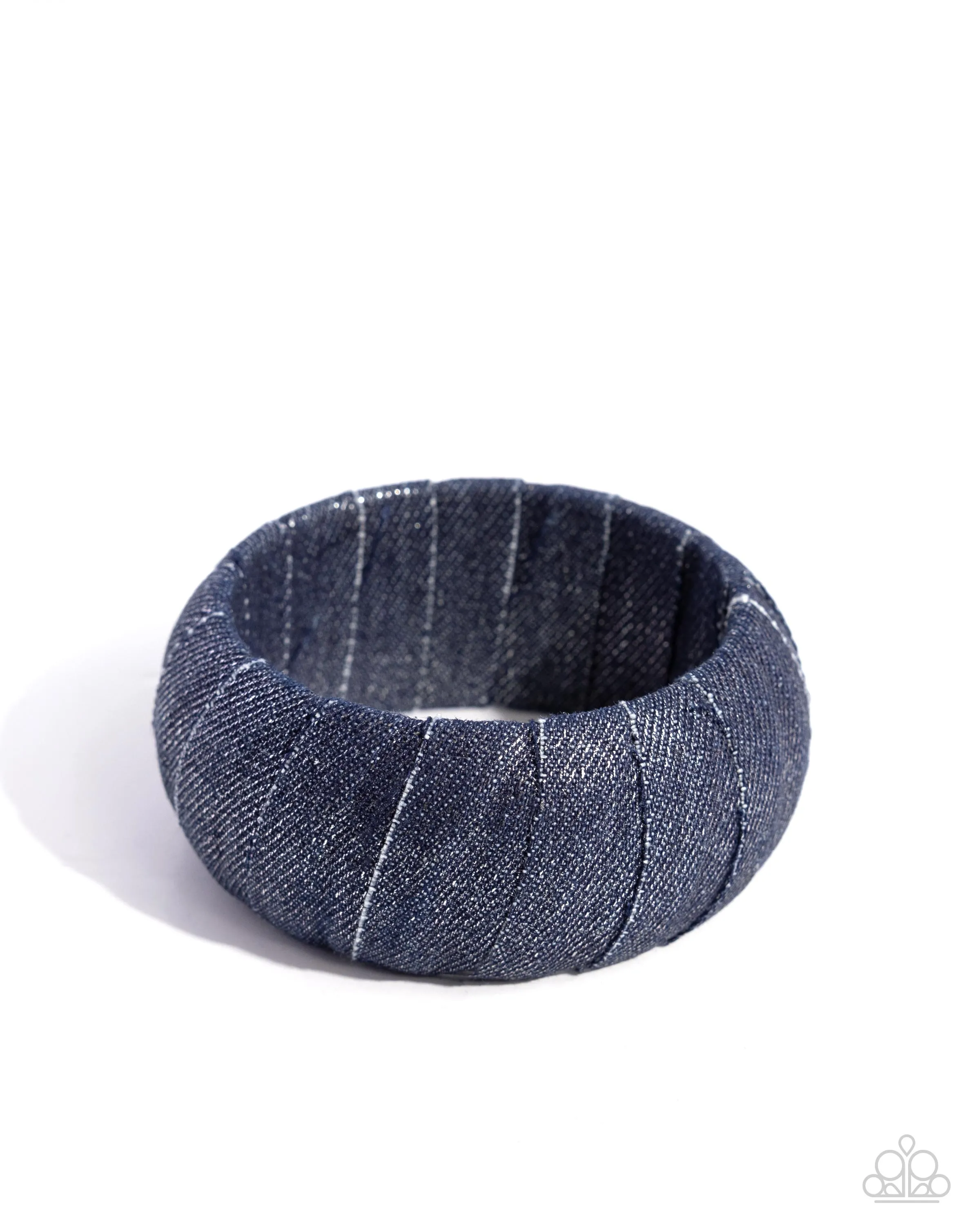 Denim Delight - Blue - Wrapped Paparazzi Bangle Bracelet