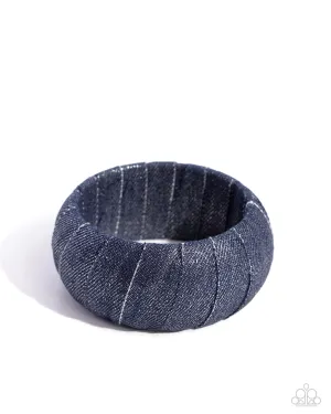 Denim Delight - Blue - Wrapped Paparazzi Bangle Bracelet