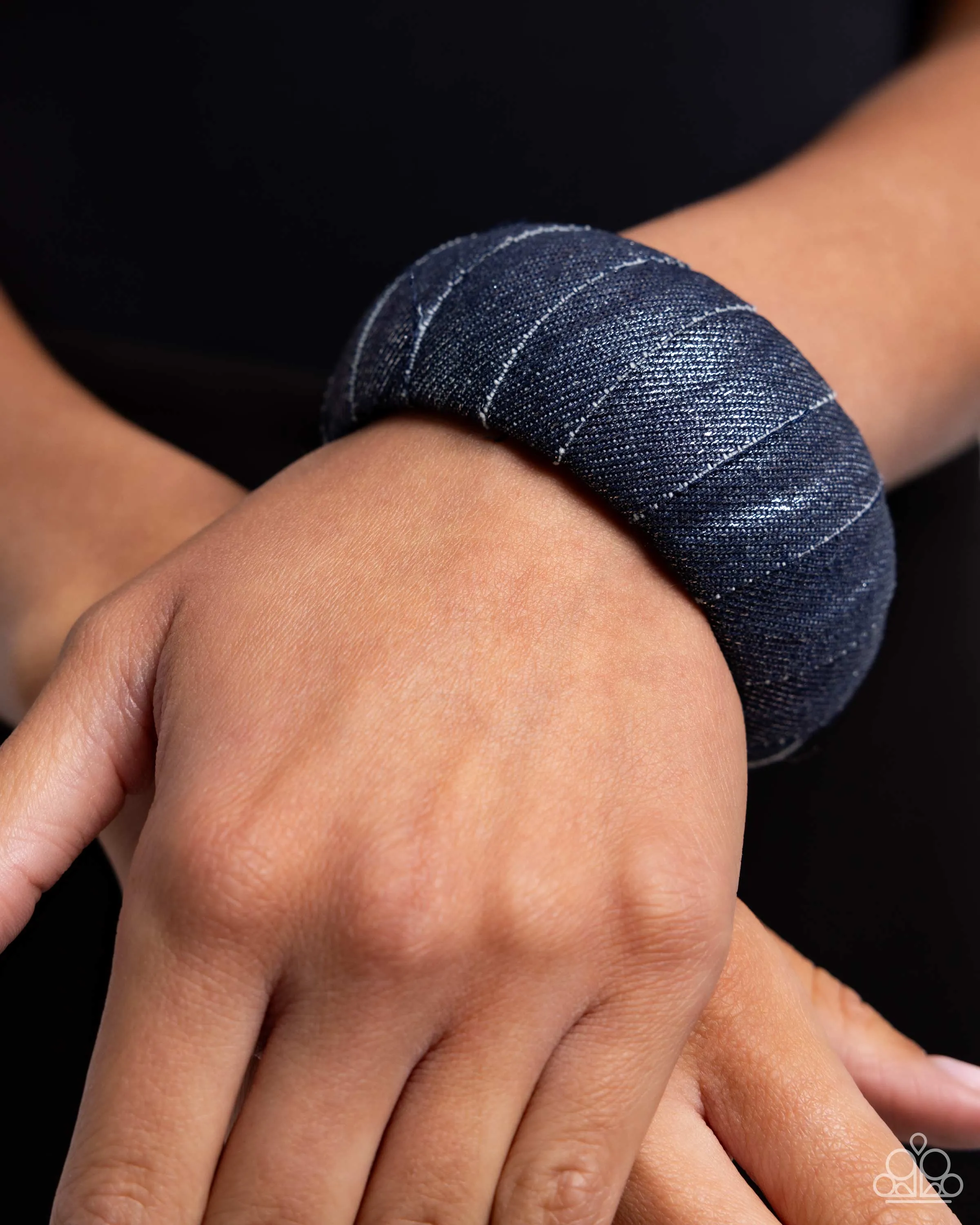 Denim Delight - Blue - Wrapped Paparazzi Bangle Bracelet