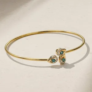 Dewdrop Alexandrite and Diamond Flex Bangle