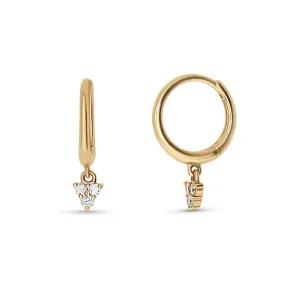 Diamond Charm Hoops