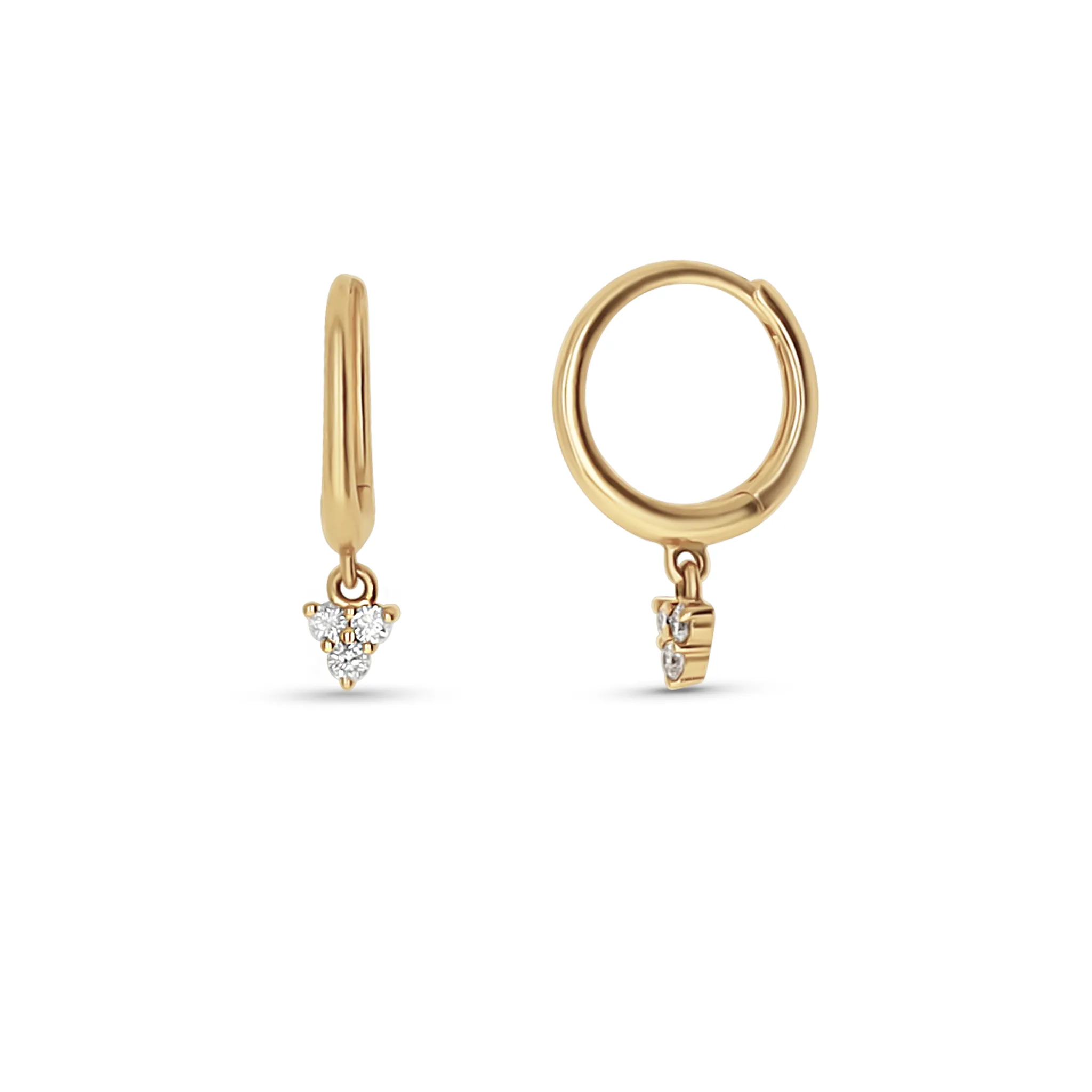 Diamond Charm Hoops