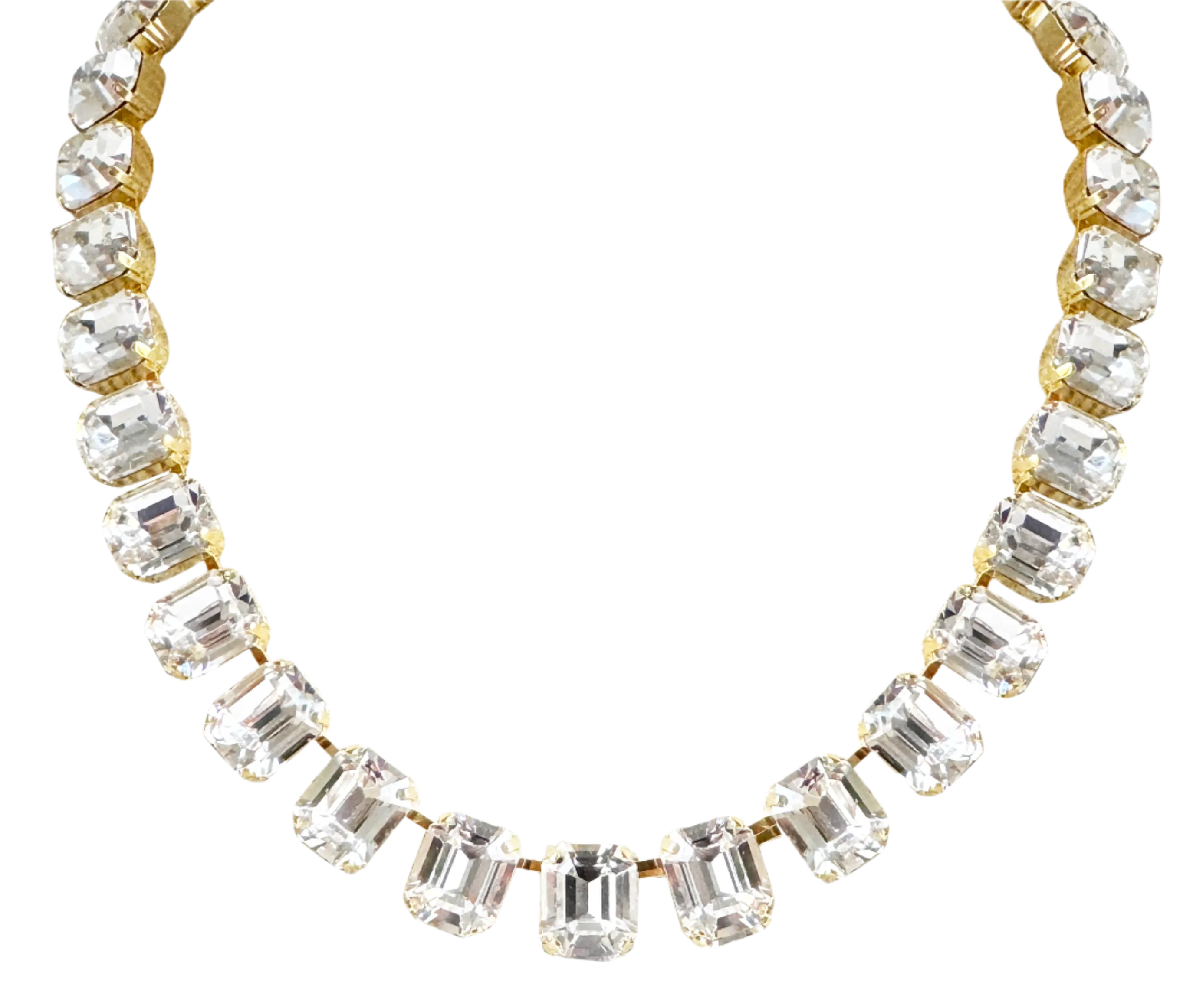 Diamond Crystal Square Cut Necklace