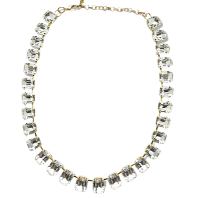 Diamond Crystal Square Cut Necklace