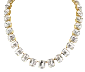 Diamond Crystal Square Cut Necklace