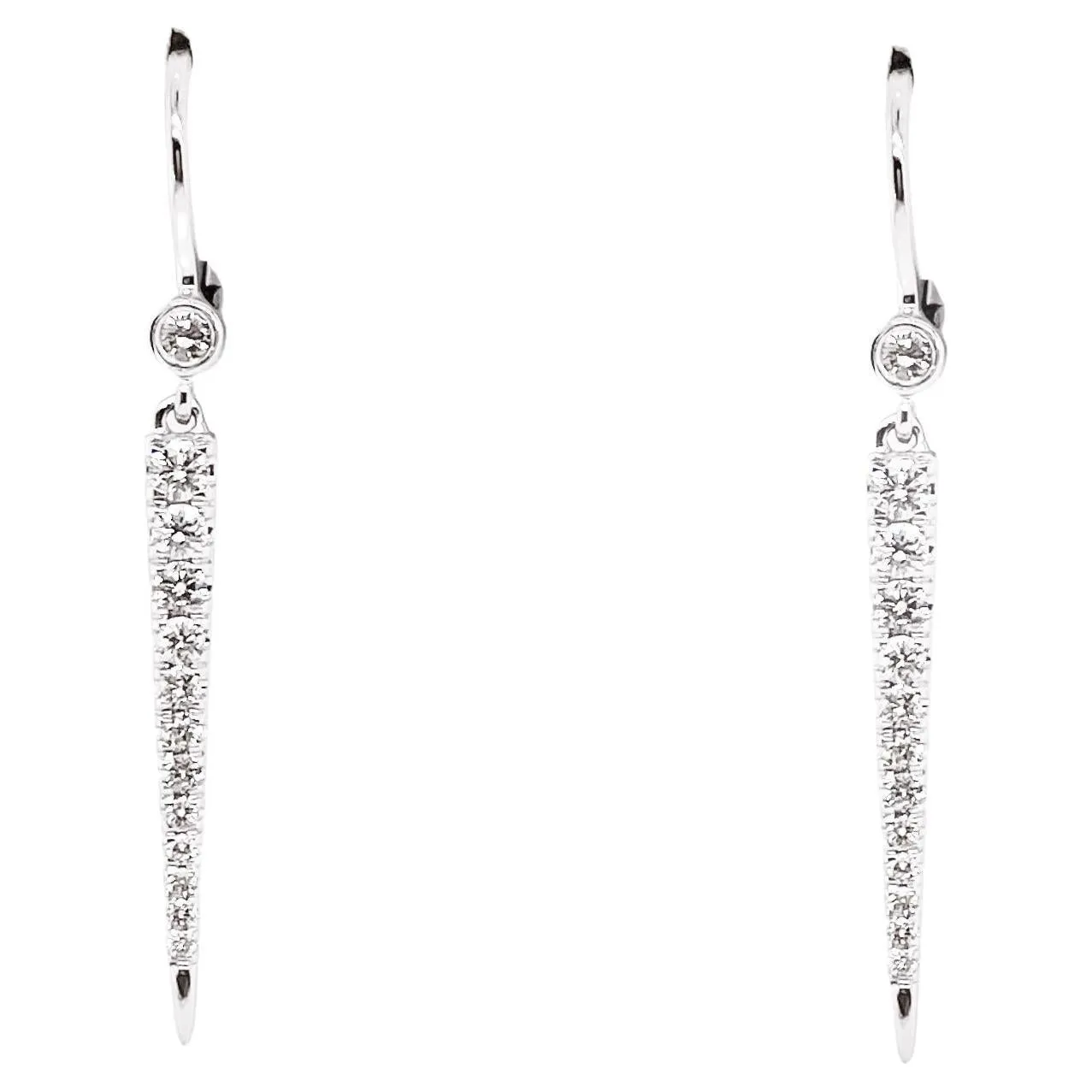 Diamond Line Dangle Earrings