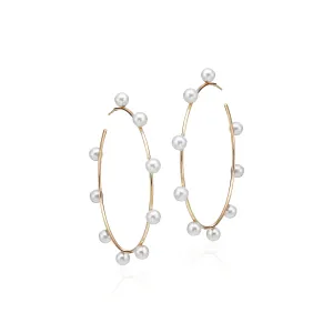 Diana Pearl Hoops Large