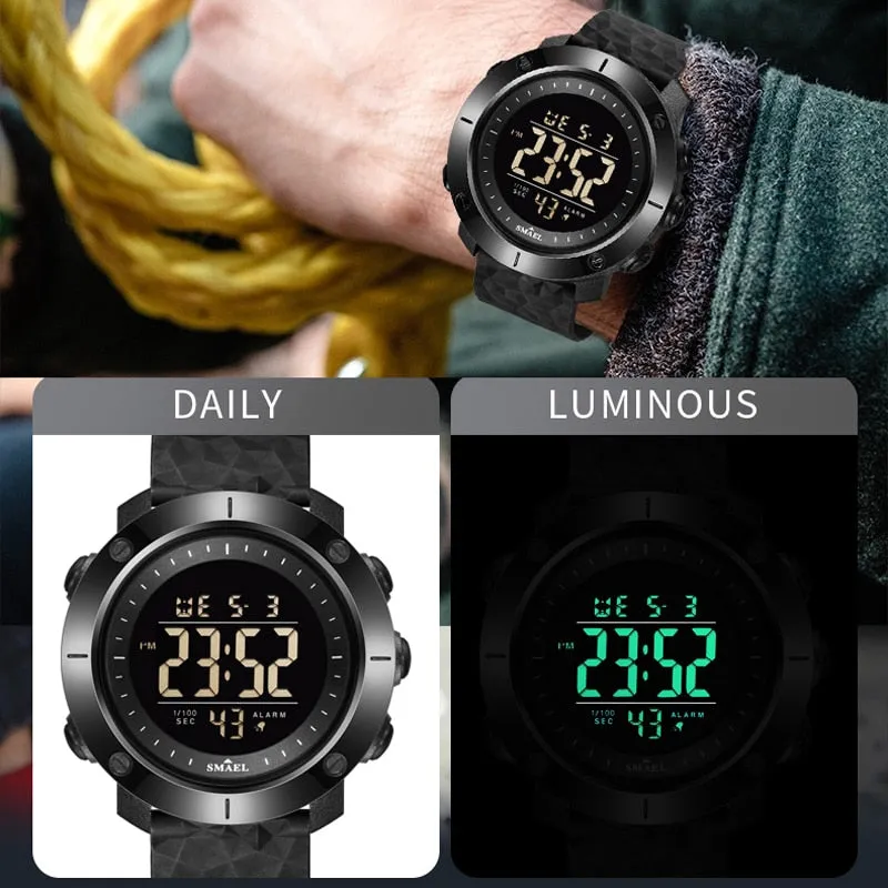 Digital Watch SMAEL Men Sports Watch Alarm Stop Watches Waterproof Multifunction Outdoor Wristwatch Male Army Relogio Masculino