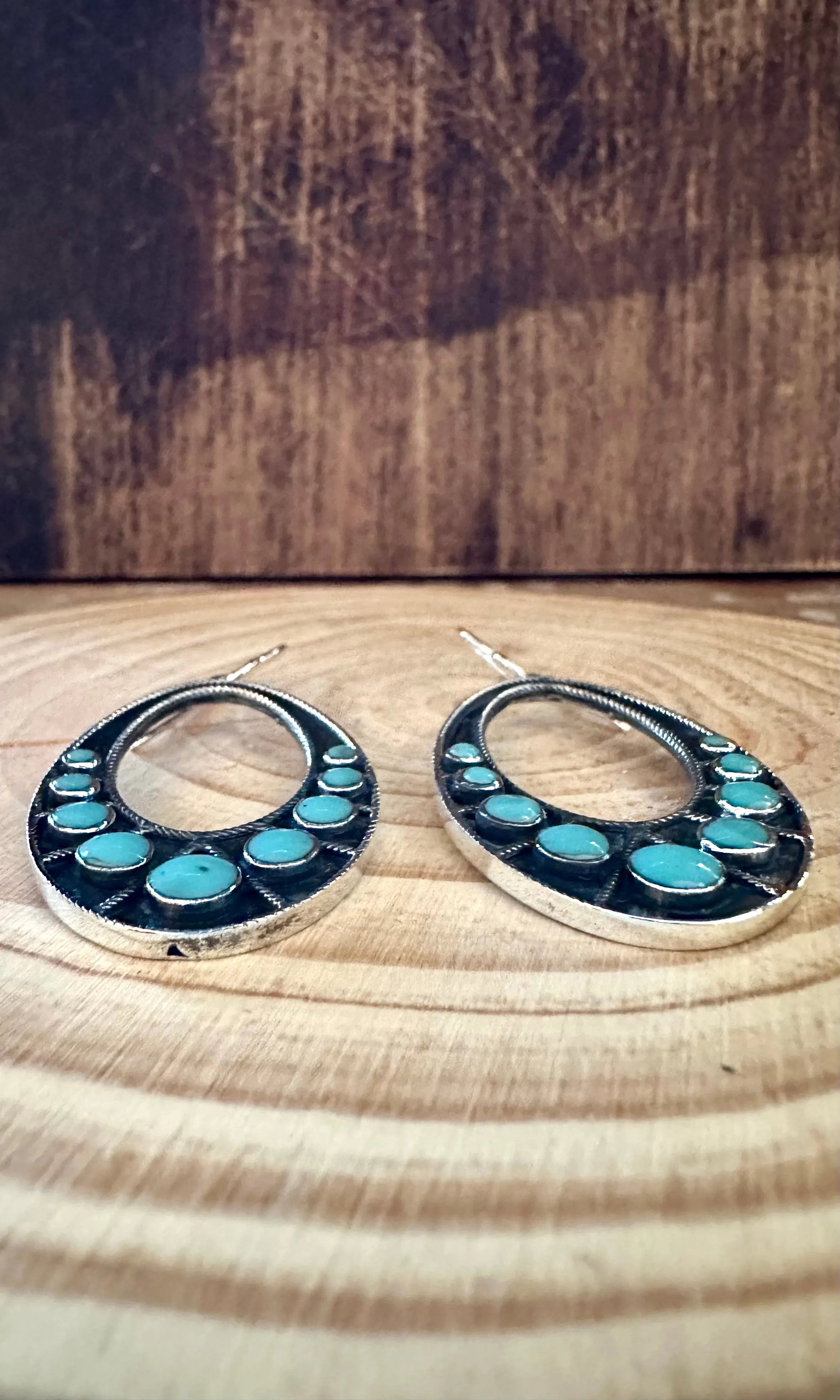 DISCO TURQUOISE Mexican Sterling Silver Earrings