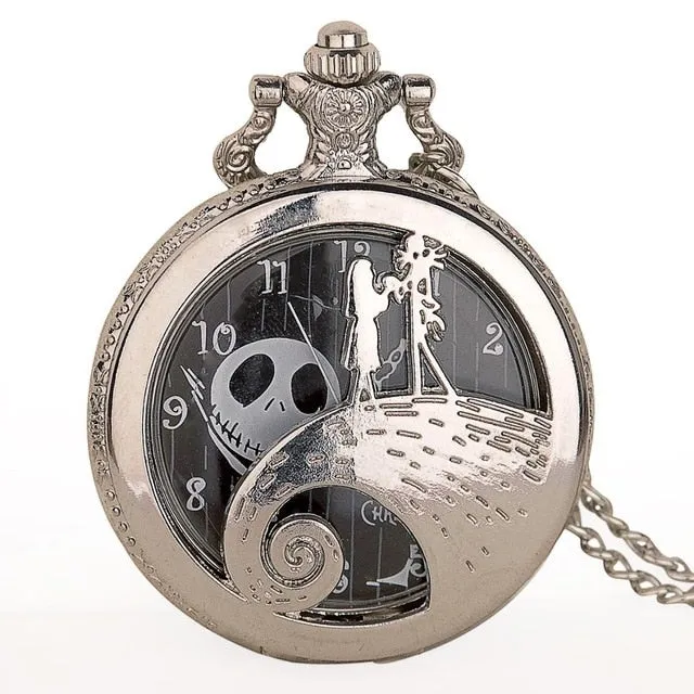 Doctor Who Theme Eye Pattern Hunter Quartz Pocket Watch Vintage Necklace Chain Retro Fob Watch Men Pendant Women Clock Best Gift
