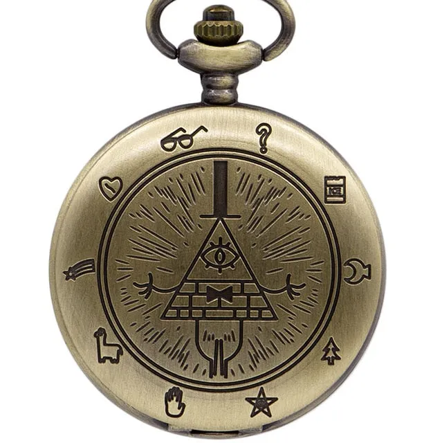 Doctor Who Theme Eye Pattern Hunter Quartz Pocket Watch Vintage Necklace Chain Retro Fob Watch Men Pendant Women Clock Best Gift