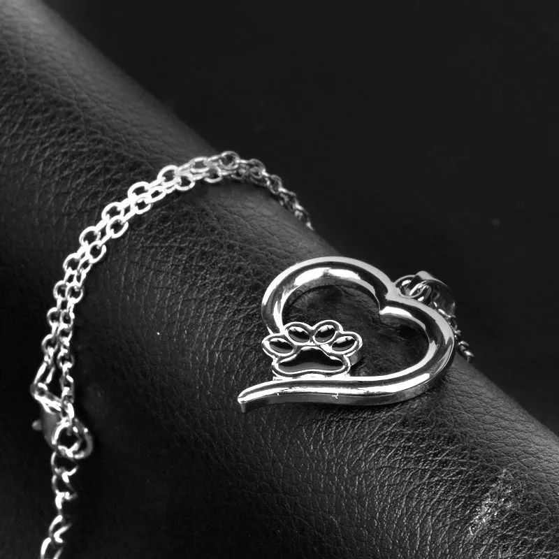 Dog Paw Print Necklace Always In My Heart Pendant Necklace
