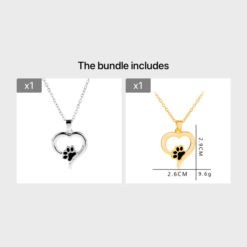 Dog Paw Print Necklace Always In My Heart Pendant Necklace