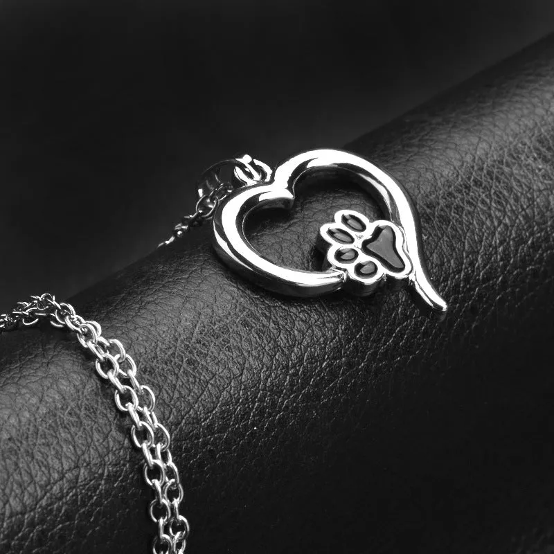 Dog Paw Print Necklace Always In My Heart Pendant Necklace