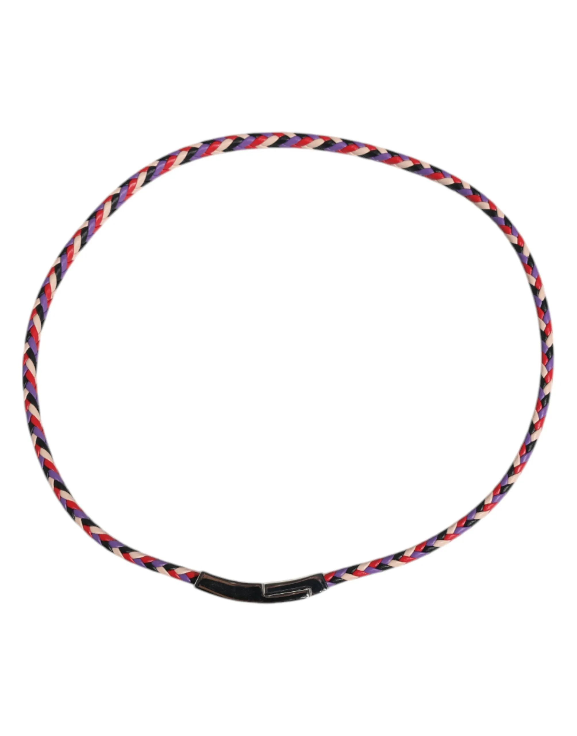 Dolce & Gabbana Multicolor Braided Woven Leather DG Logo Engraved Bracelet