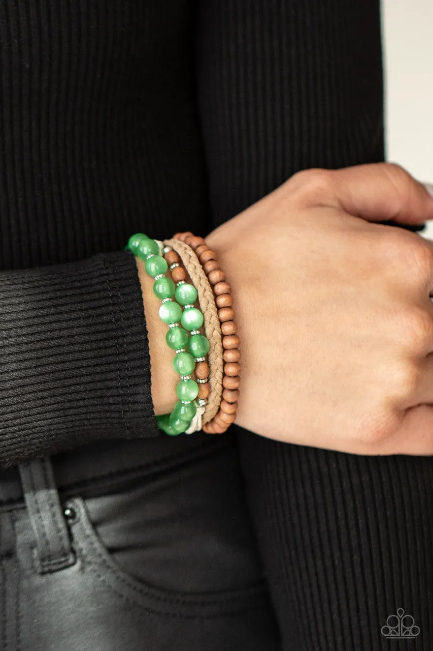 Down HOMESPUN Green Paparazzi Bracelet