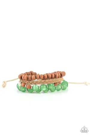 Down HOMESPUN Green Paparazzi Bracelet