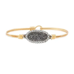 Druzy Bangle Bracelet: Iridescent Black, Gold