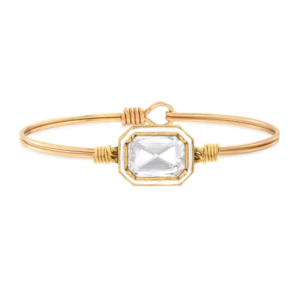 Dylan Bangle Bracelet: Clear Crystal & Gold