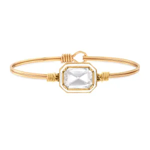 Dylan Bangle Bracelet: Clear Crystal & Gold