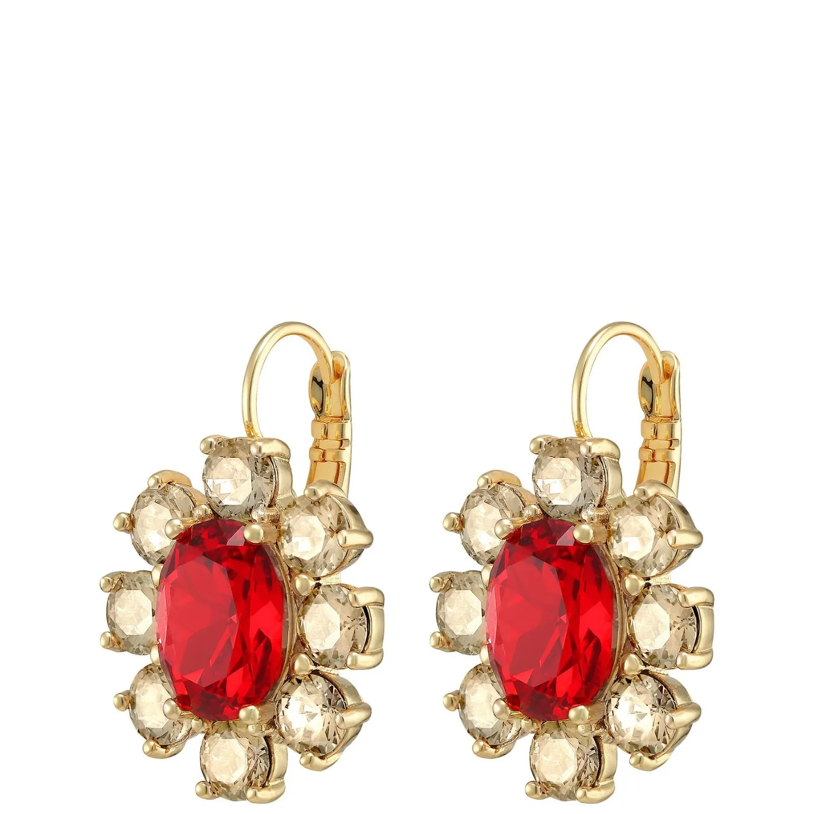 Dyrberg Kern Valentina Gold Drop Earrings - Red