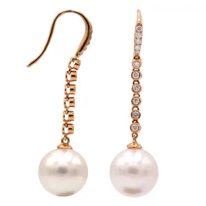 Earrings 18KR-2.5G 22D-0.35ct S.Sea 12-13mm