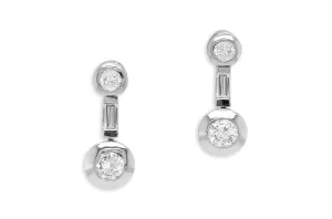 Earrings 18kt Gold Small Drop with Diamonds