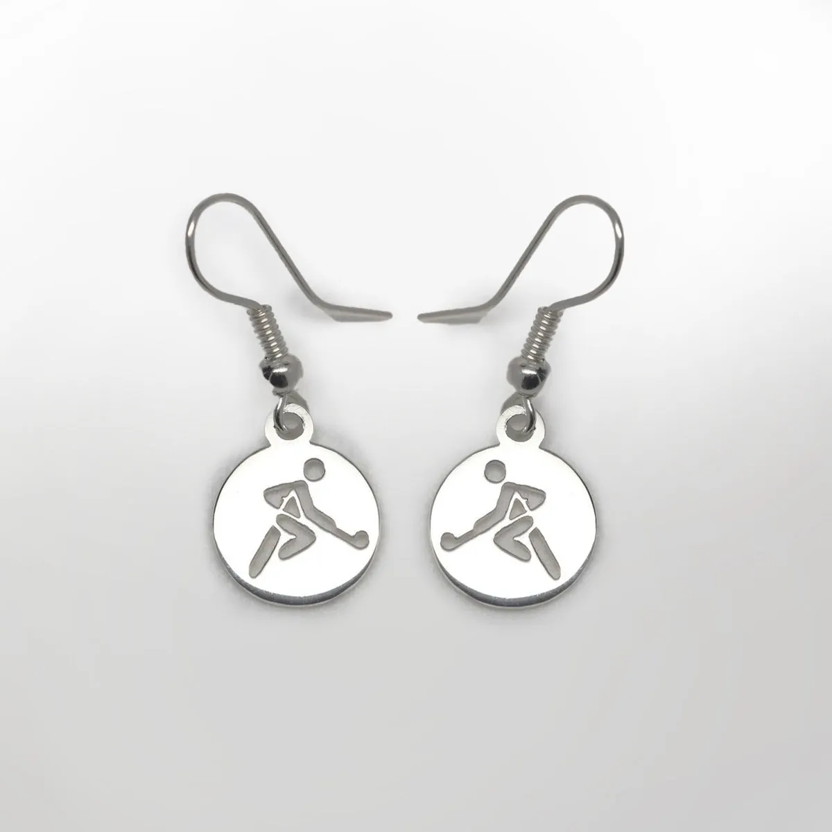 Earrings Drop Round Player - SS