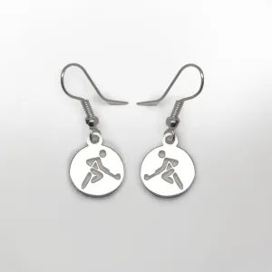 Earrings Drop Round Player - SS
