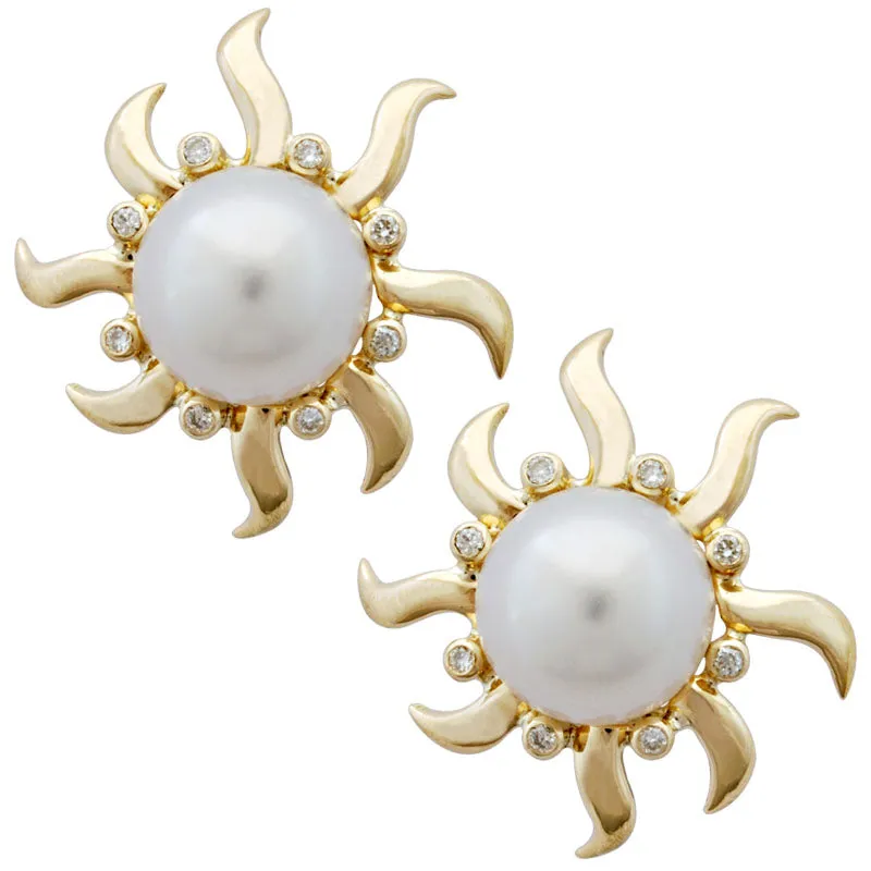 Earrings- Pearl And Diamond (1907D)
